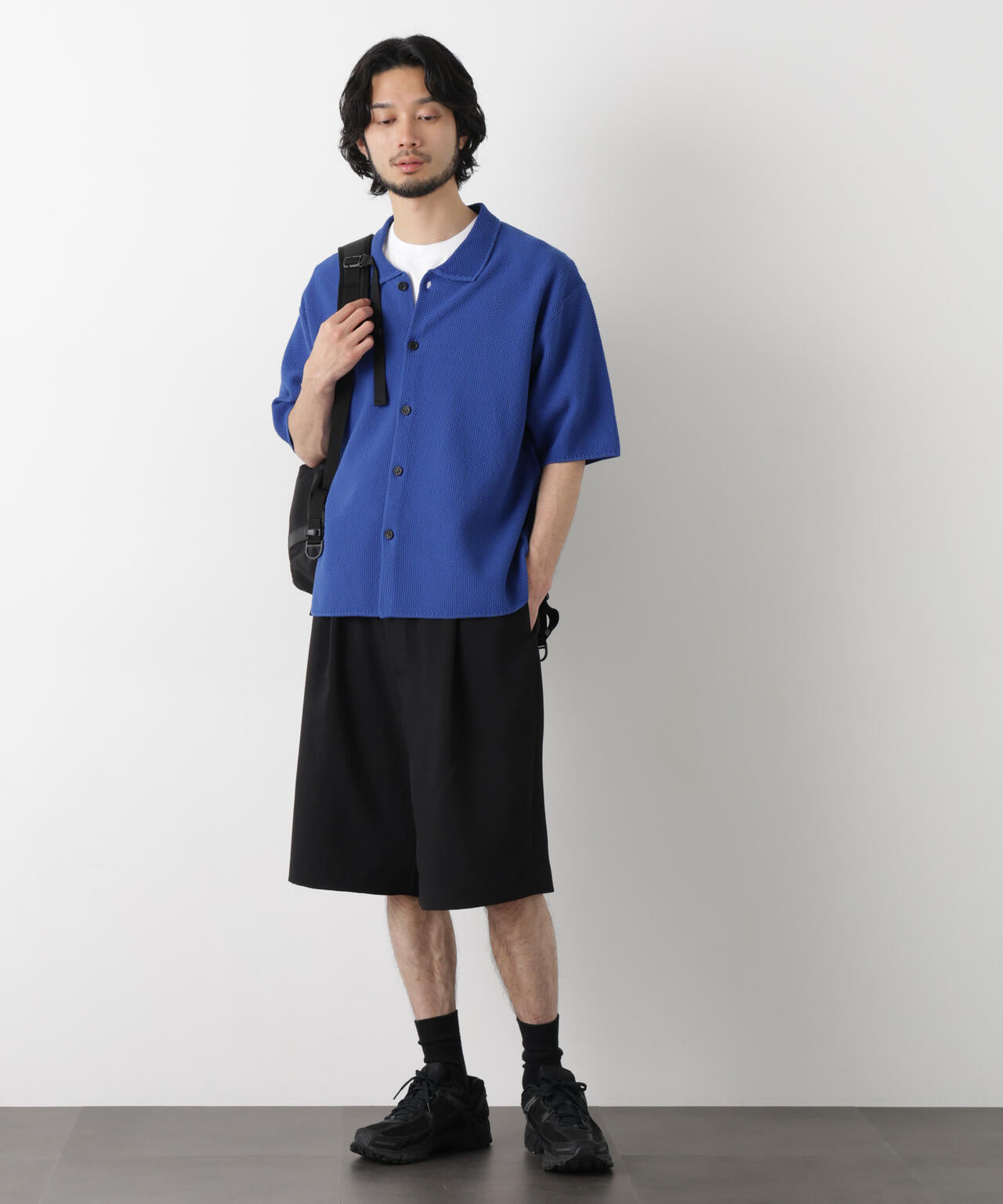 コットンシードステッチニットシャツ