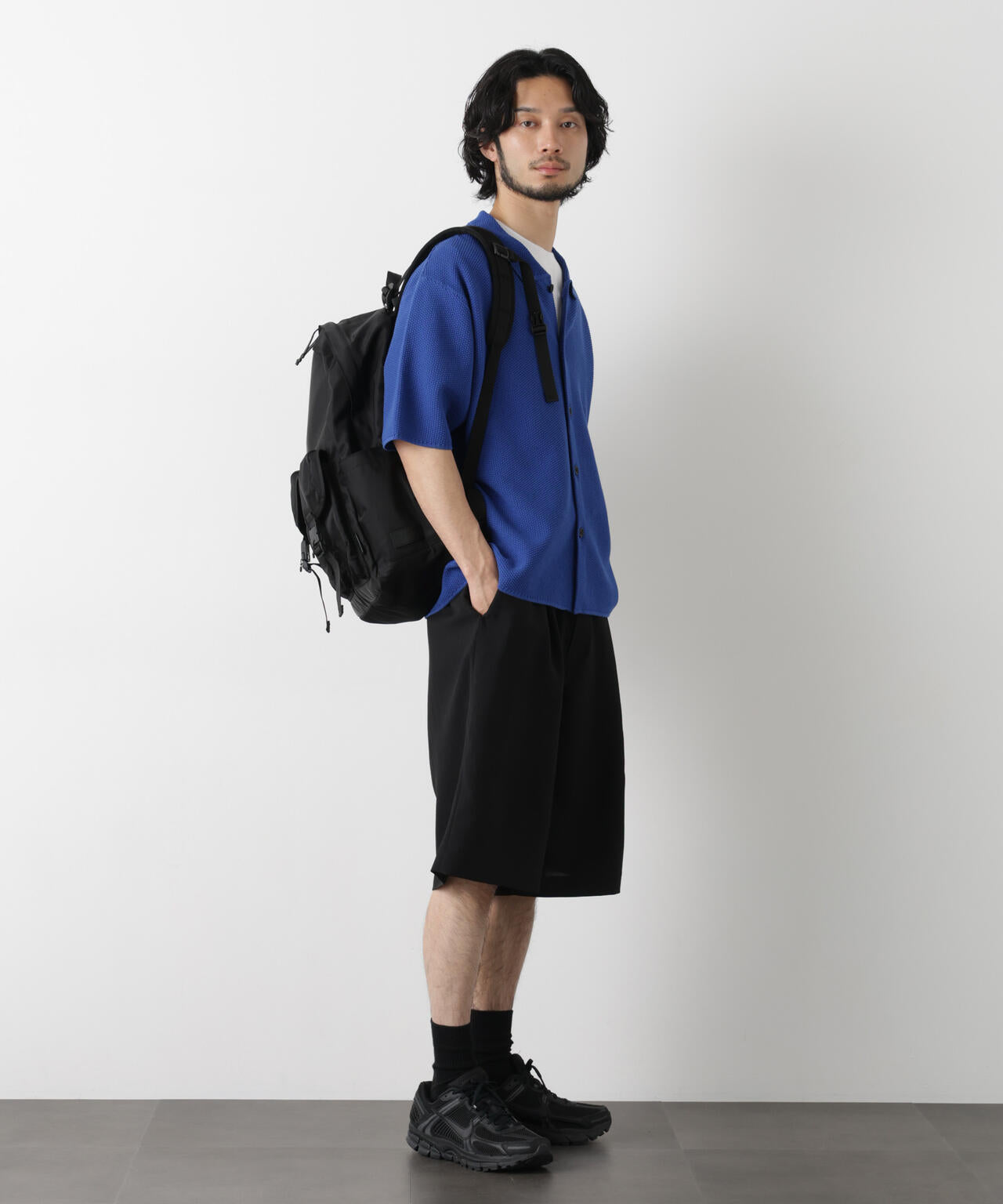 コットンシードステッチニットシャツ