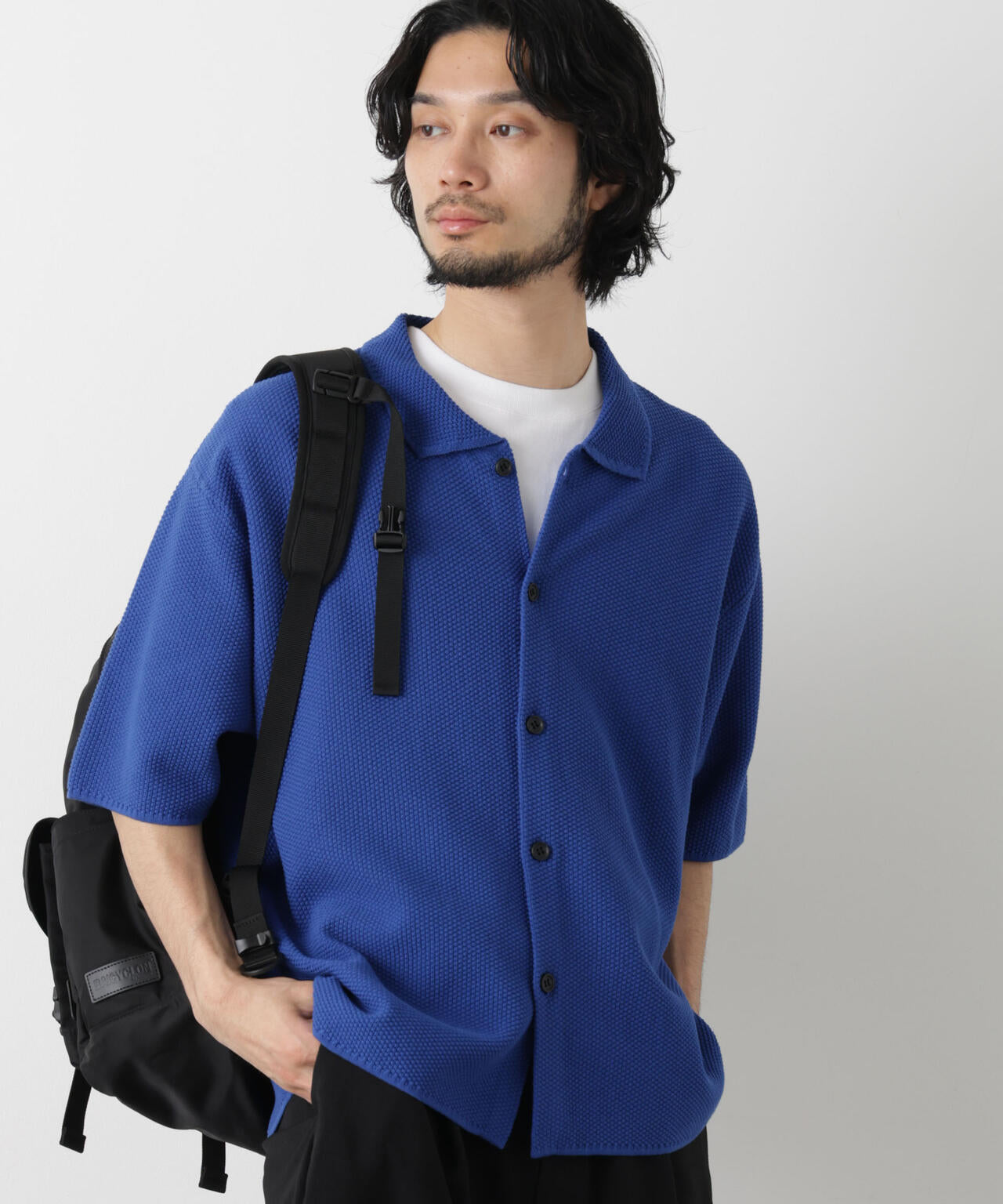コットンシードステッチニットシャツ