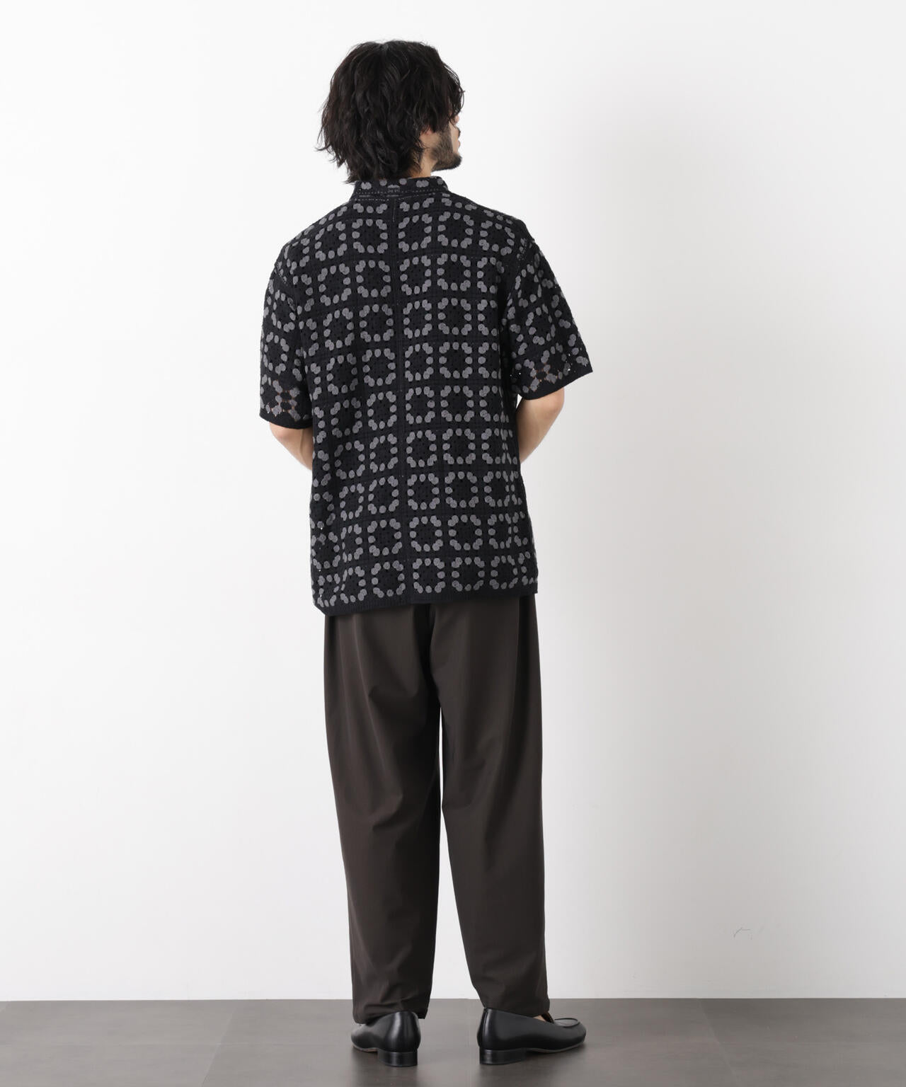ラッセル編みニットシャツ
