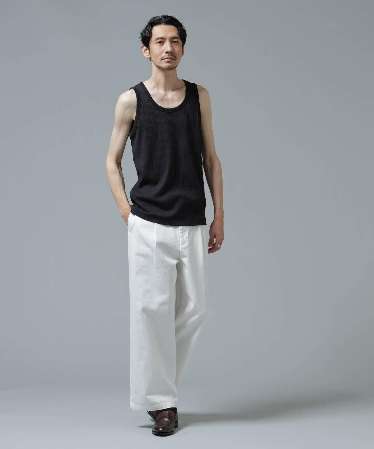 Anti Soaked(R) 汗染み防止 リブタンクトップ