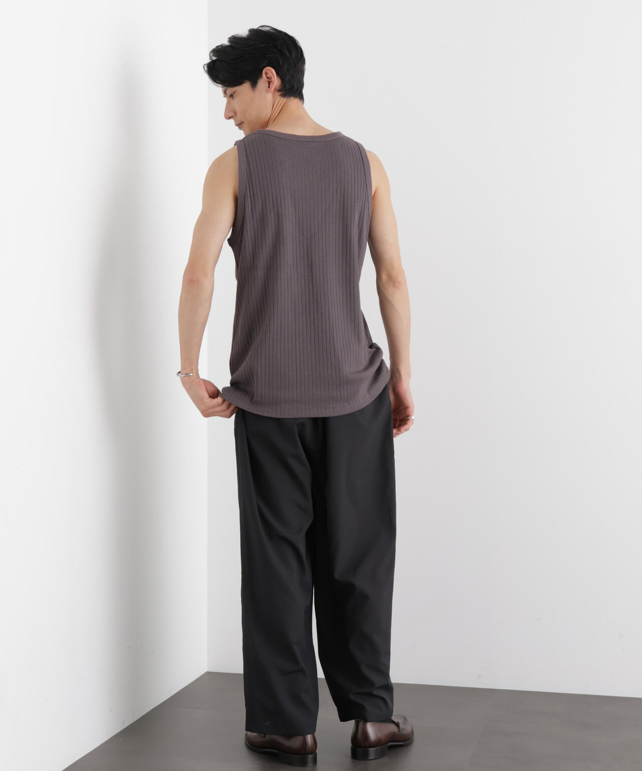 Anti Soaked(R) 汗染み防止 リブタンクトップ