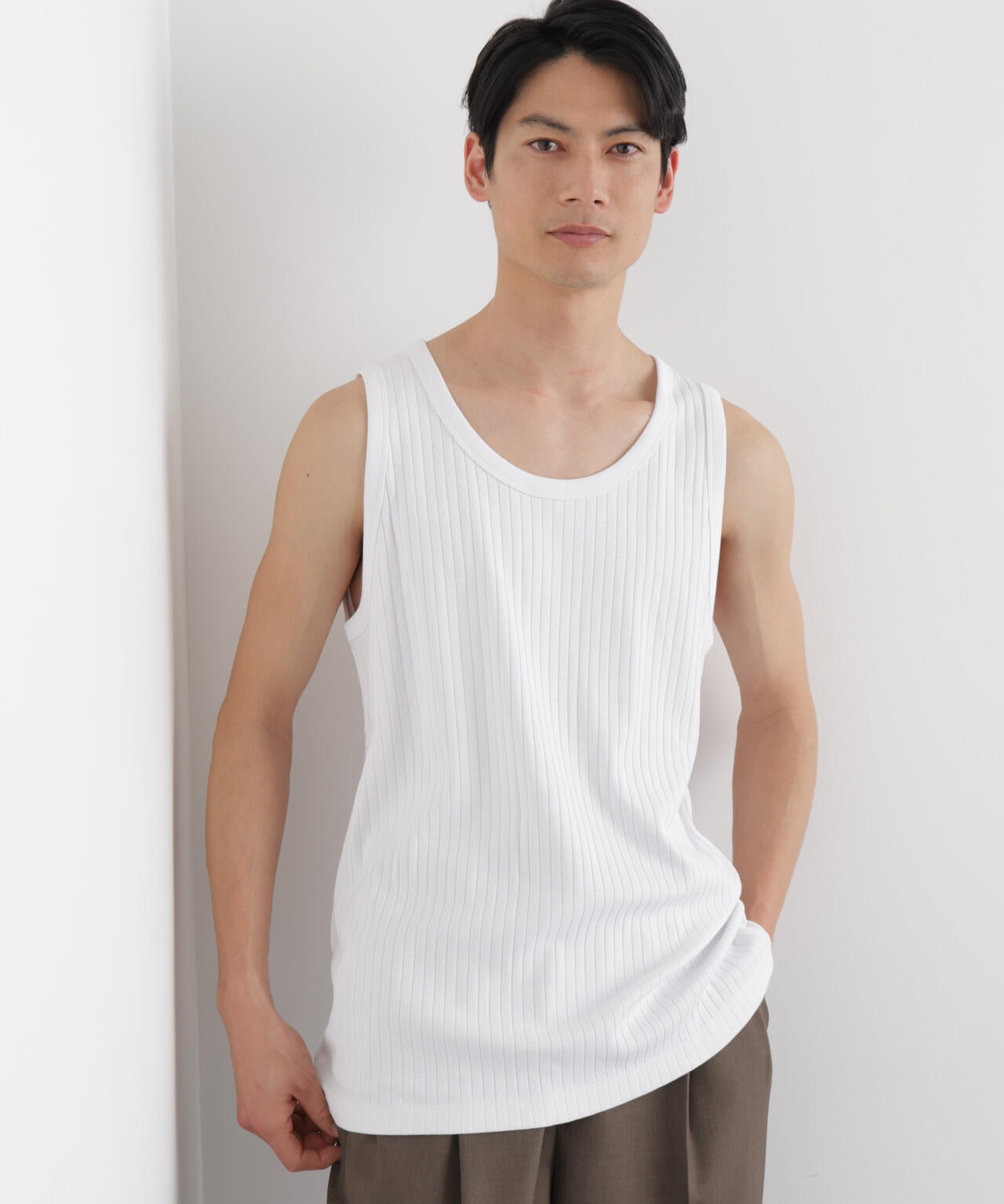 Anti Soaked(R) 汗染み防止 リブタンクトップ