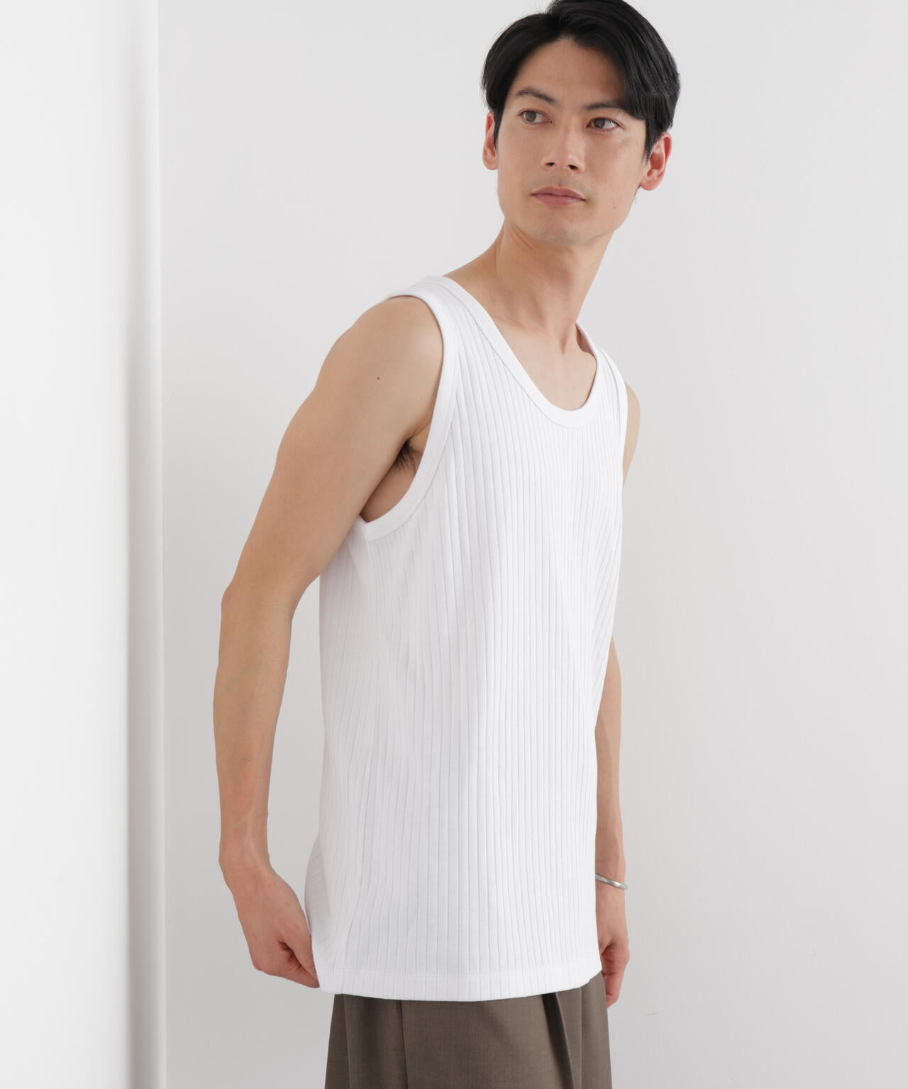 Anti Soaked(R) 汗染み防止 リブタンクトップ