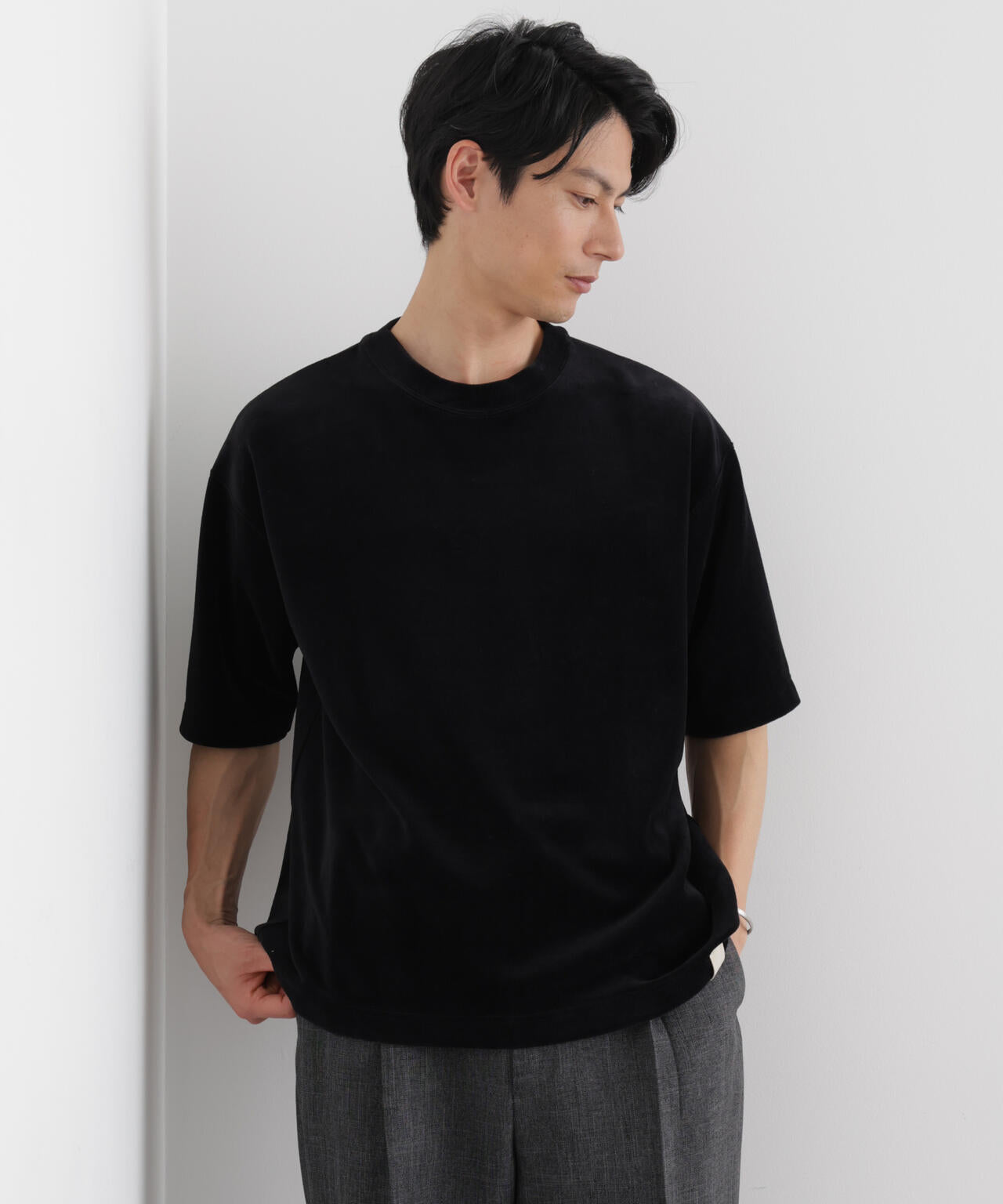 ベロア クルーネック Ｔシャツ 半袖