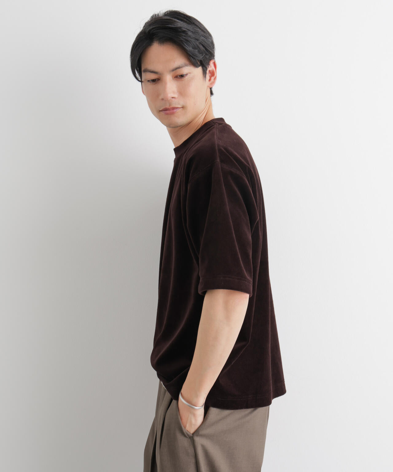 ベロア クルーネック Ｔシャツ 半袖