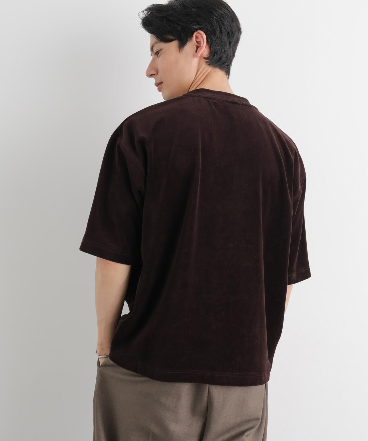 ベロア クルーネック Ｔシャツ 半袖