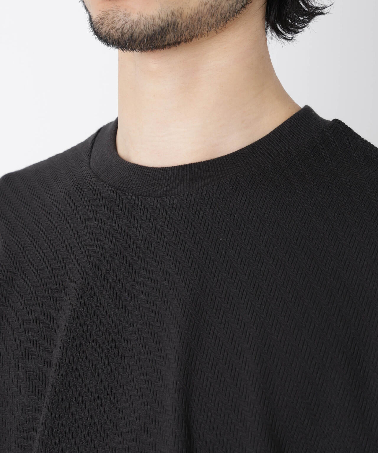 リンクスジャガードスリーブTシャツ