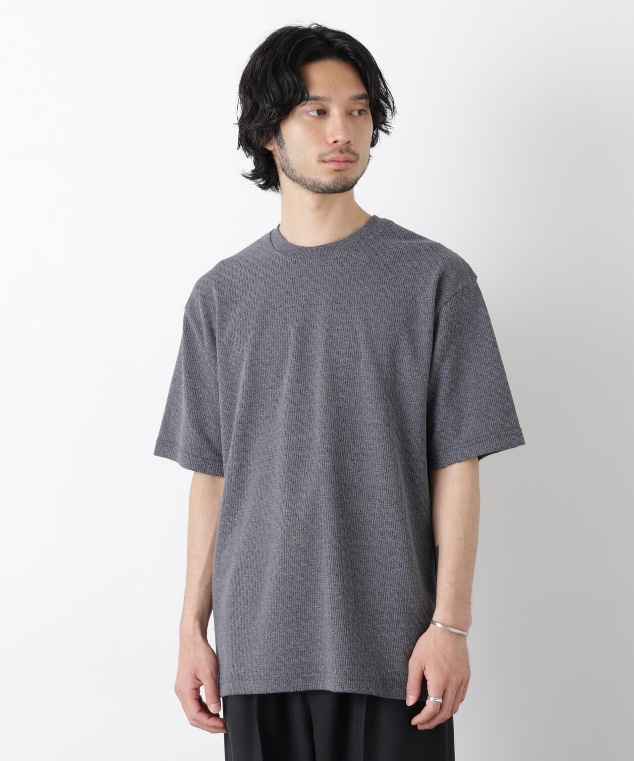 リンクスジャガードスリーブTシャツ