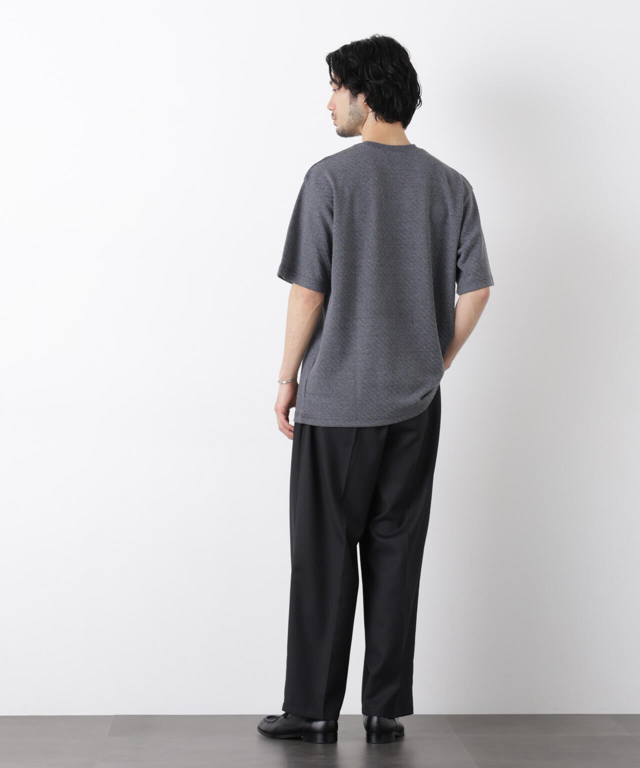 リンクスジャガードスリーブTシャツ
