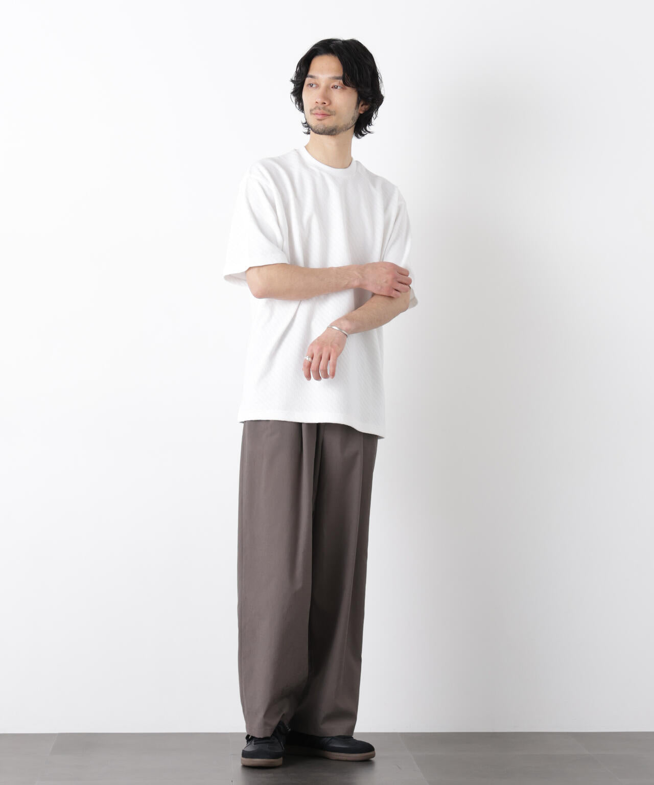 リンクスジャガードスリーブTシャツ