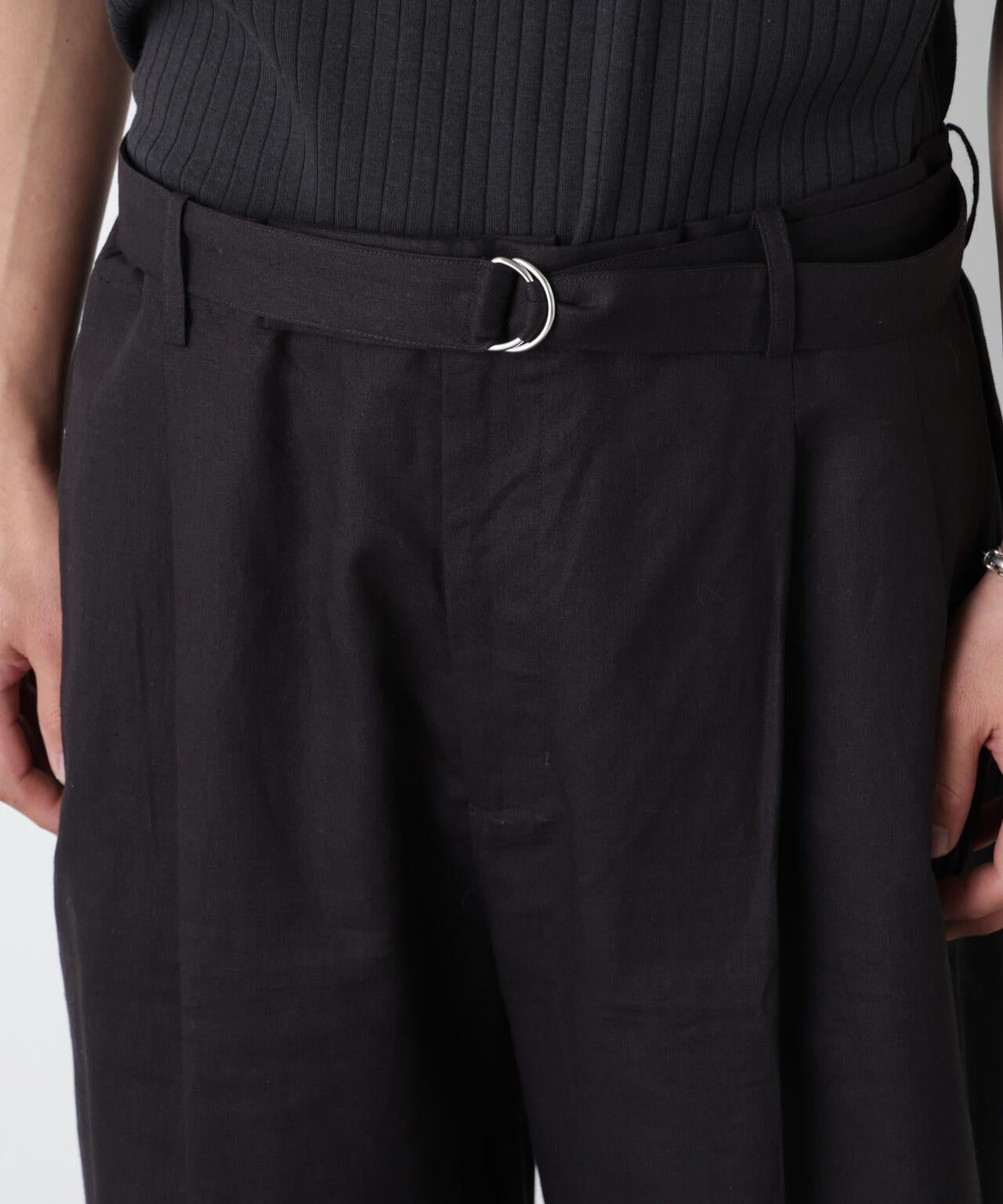｢FRENCH LINEN｣ ベルテッドワイドショーツ