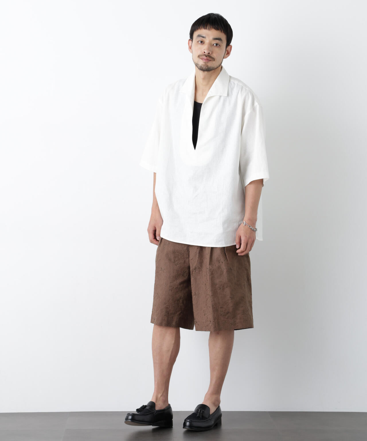 ｢OtoNANO｣×masoret 総柄刺繍ショートパンツ(セットアップ可)