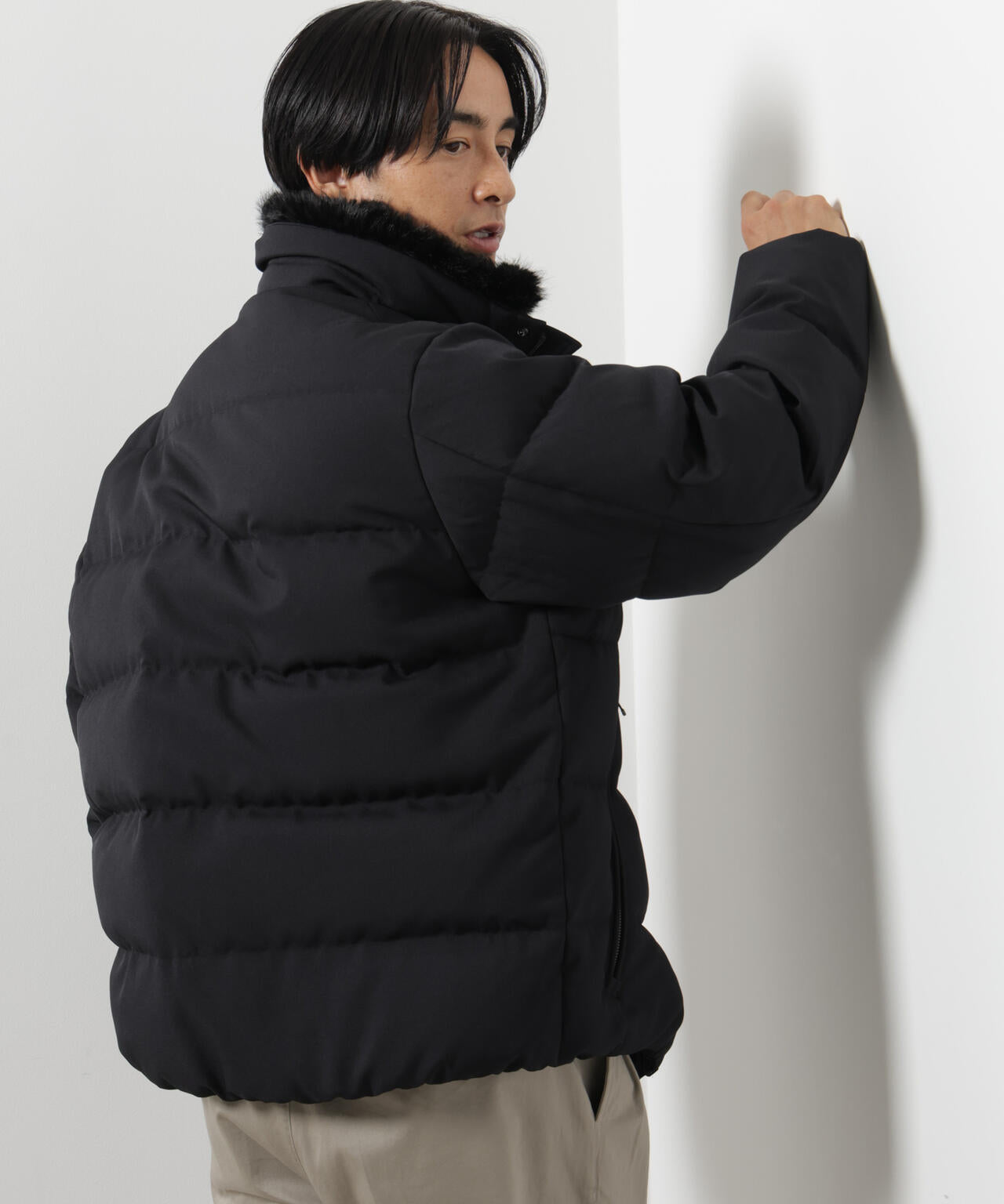 「西川ダウン(R)」サージフェイクファーカラーショートダウン