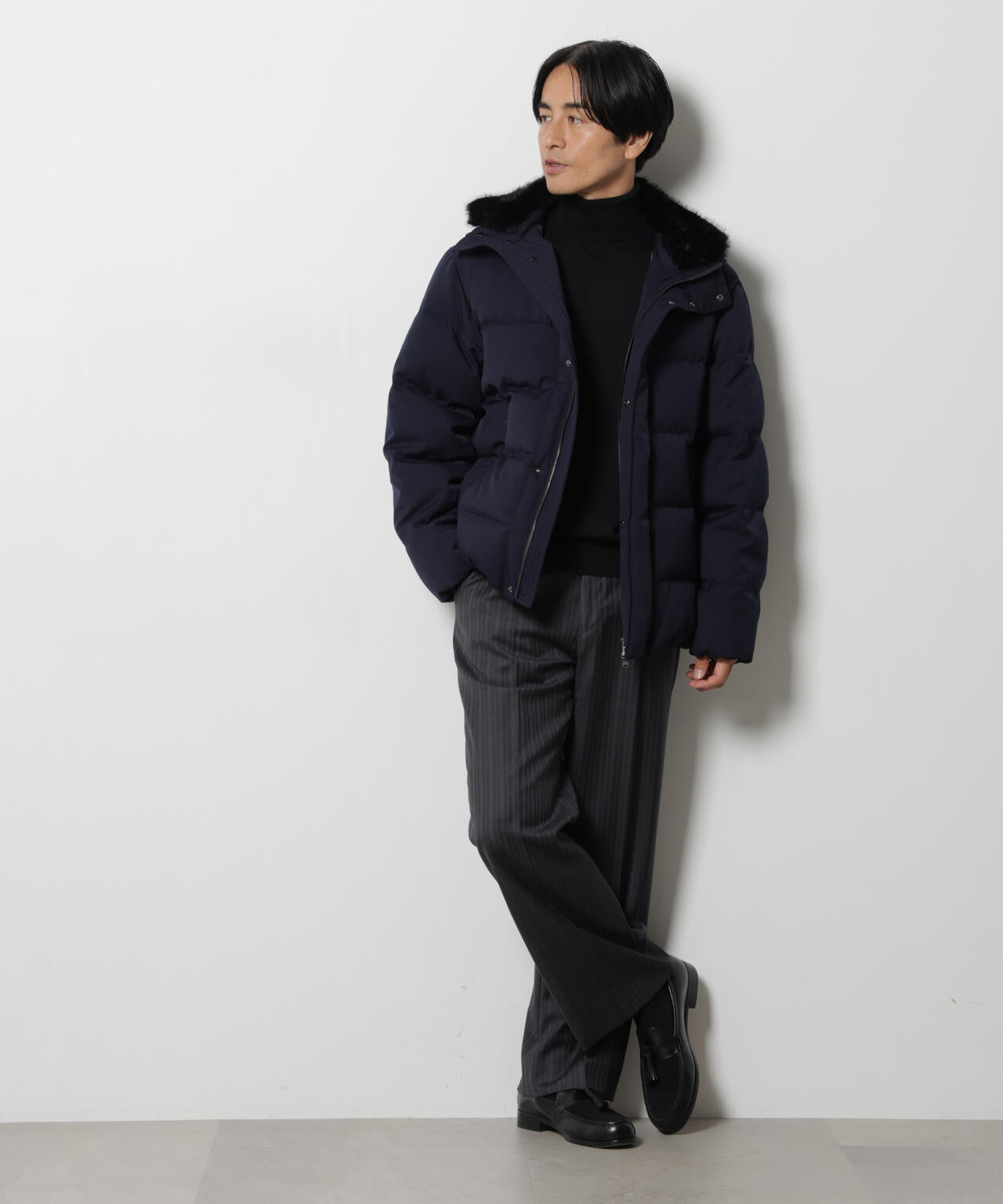 「西川ダウン(R)」サージフェイクファーカラーショートダウン