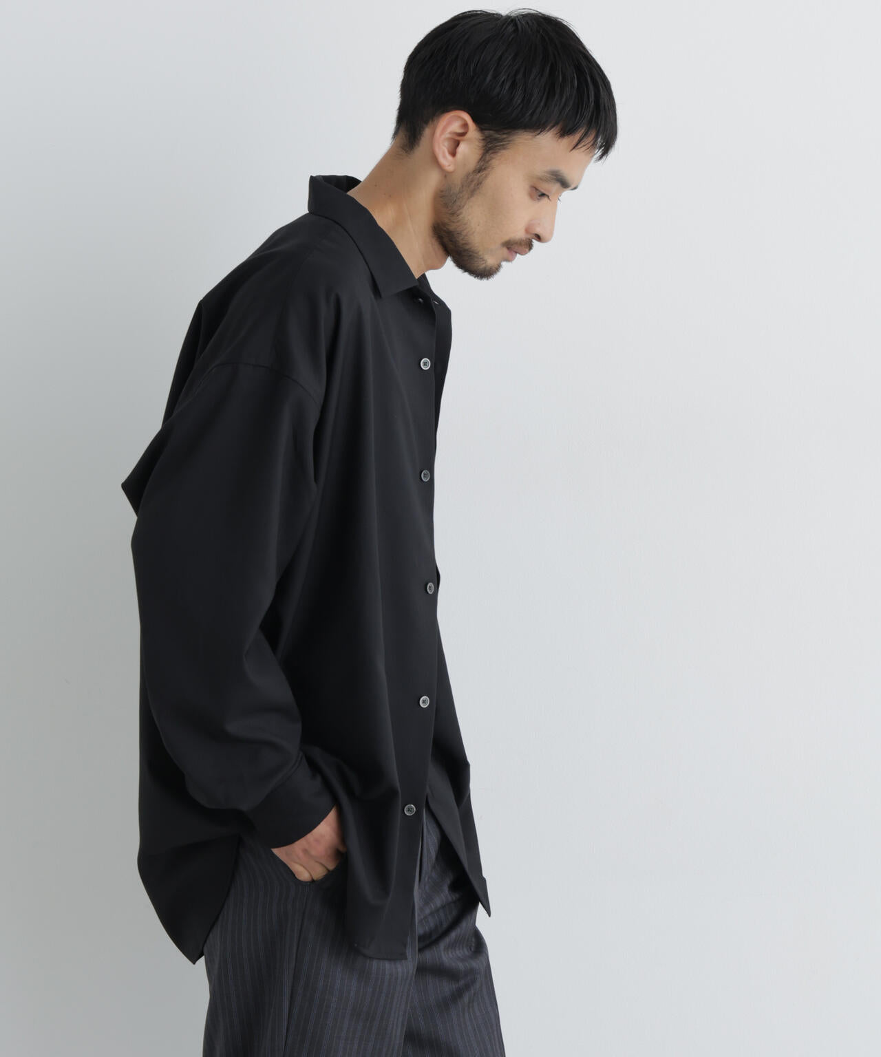 ビッグドレープシャツ 長袖