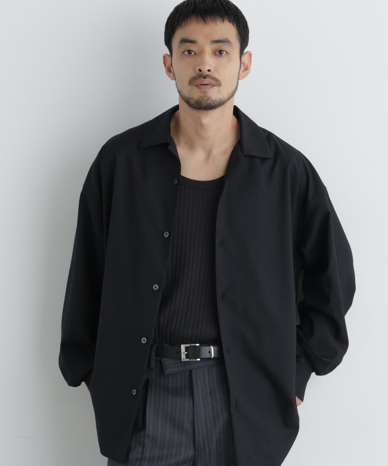 ビッグドレープシャツ 長袖