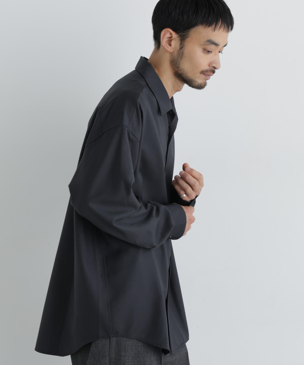 ビッグドレープシャツ 長袖