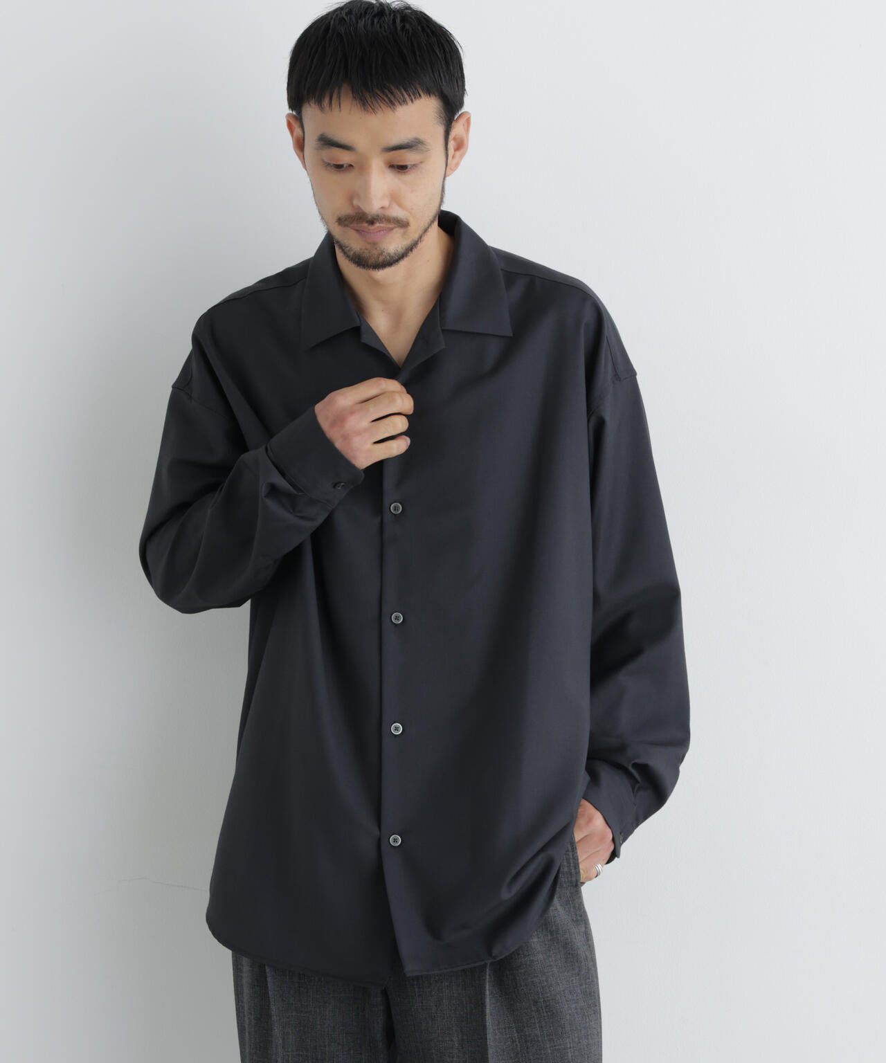 ビッグドレープシャツ 長袖