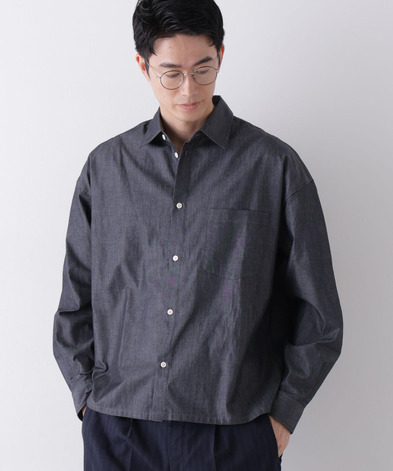 ｢James Fabric｣ ボクシークロップドシャツブルゾン