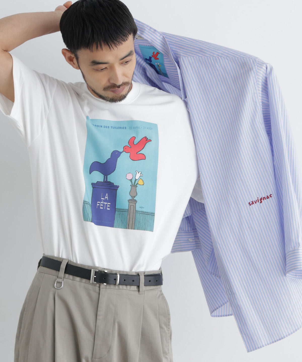 「OtoNANO｣×SAVIGNAC レタードワイドシャツ