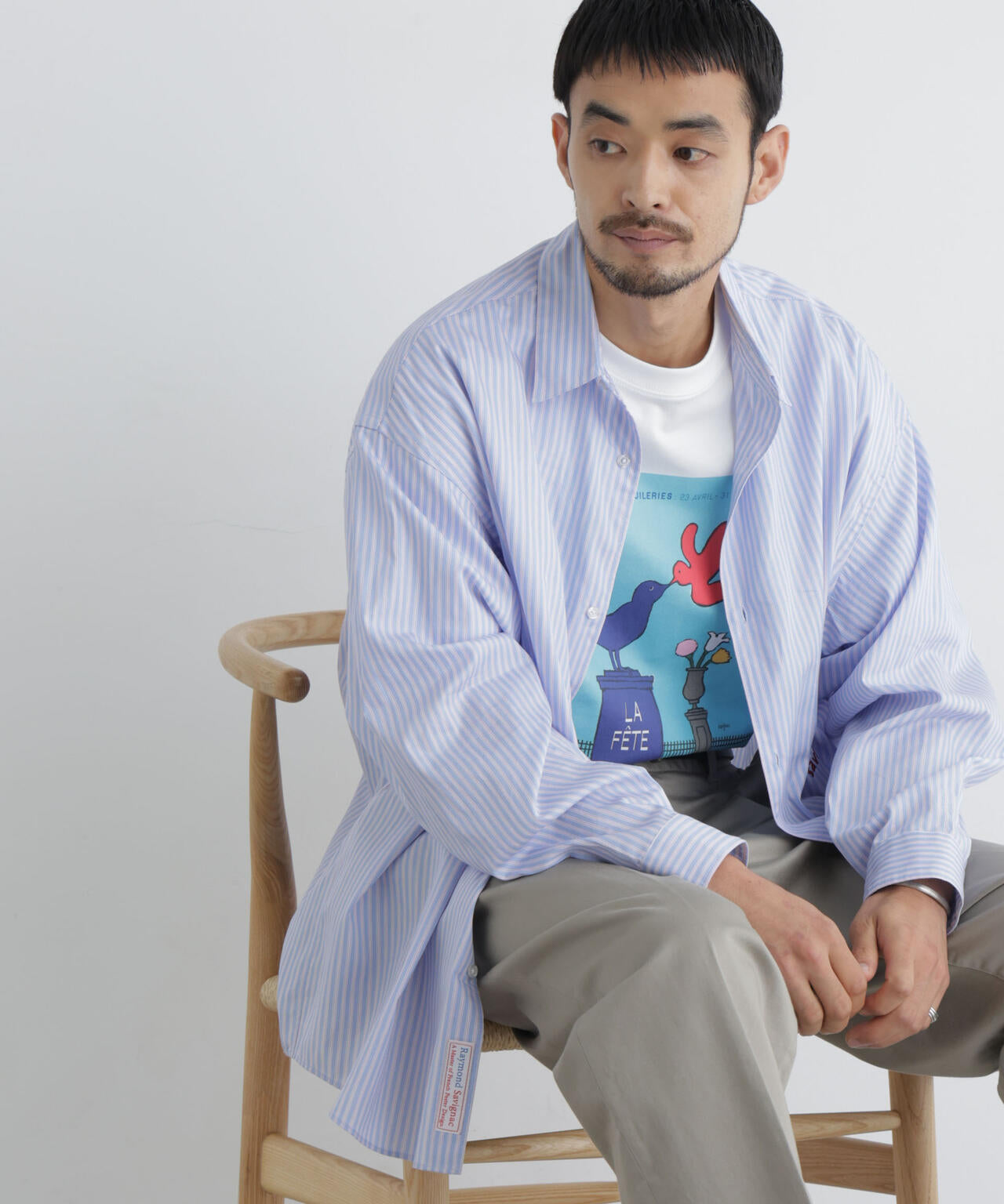 「OtoNANO｣×SAVIGNAC レタードワイドシャツ