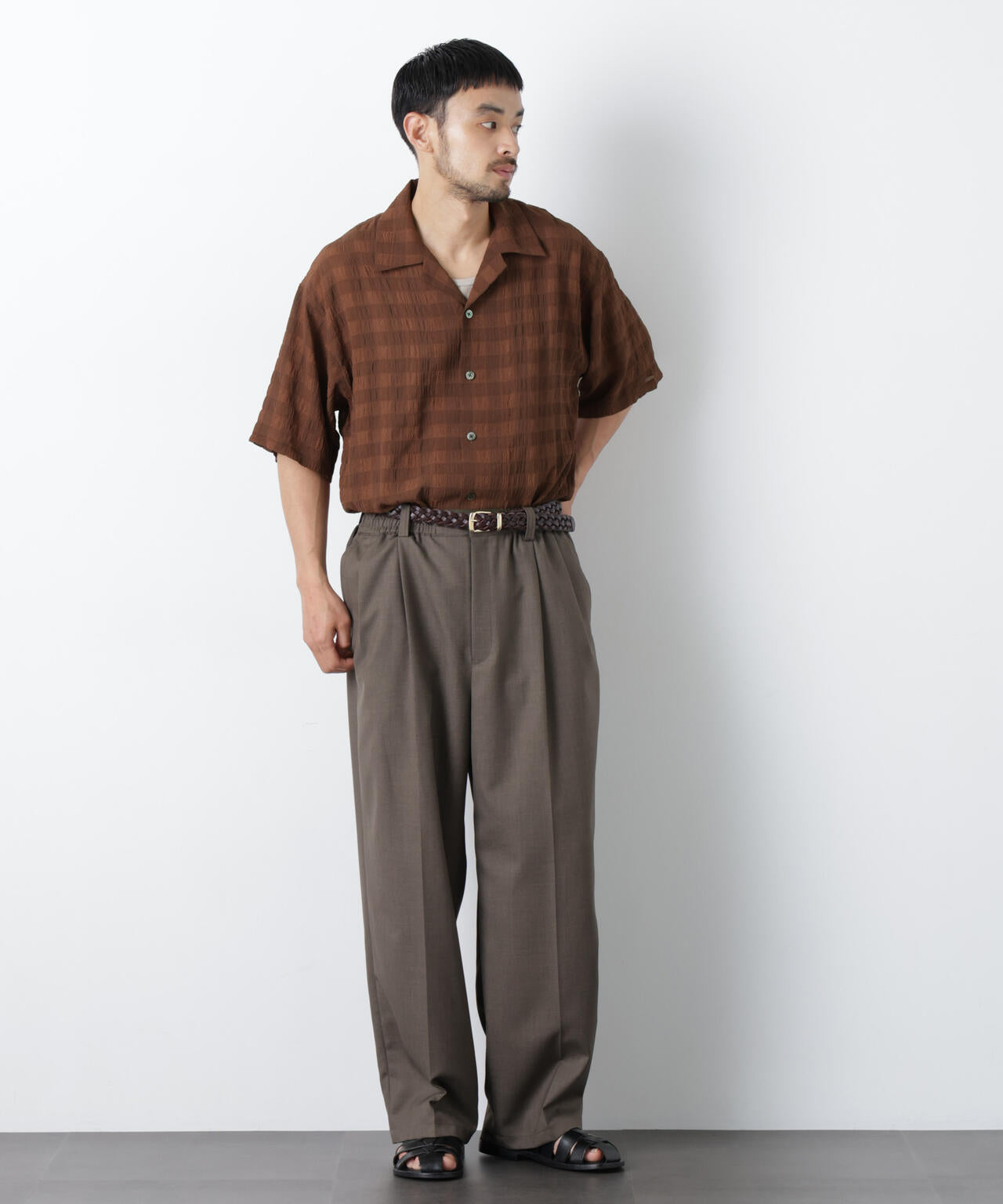 シースルーチェックシャツ 半袖