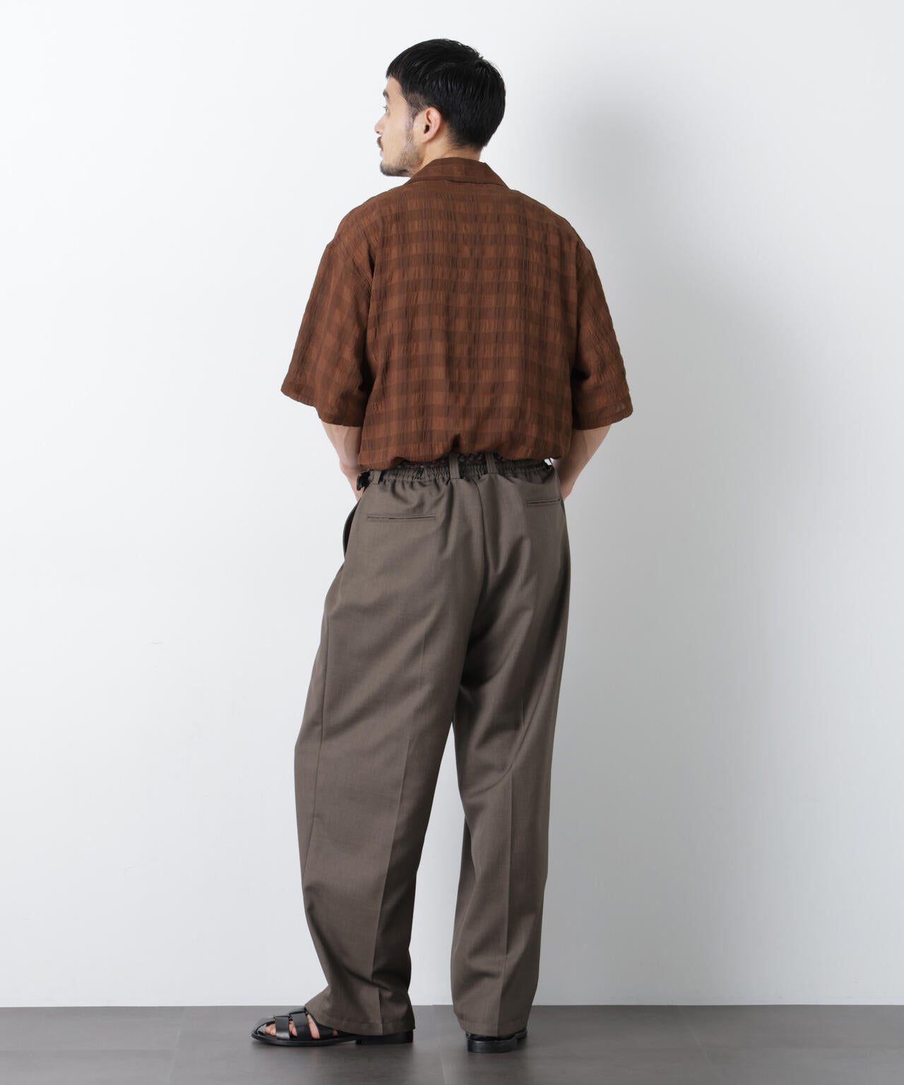 シースルーチェックシャツ 半袖