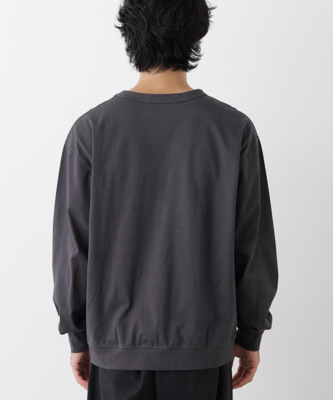 ソフトメランジクルーネックTシャツ 長袖