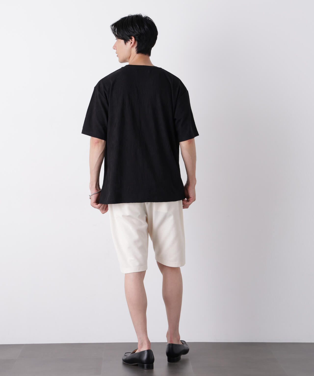 リンクスジャガードリーフ柄Tシャツ