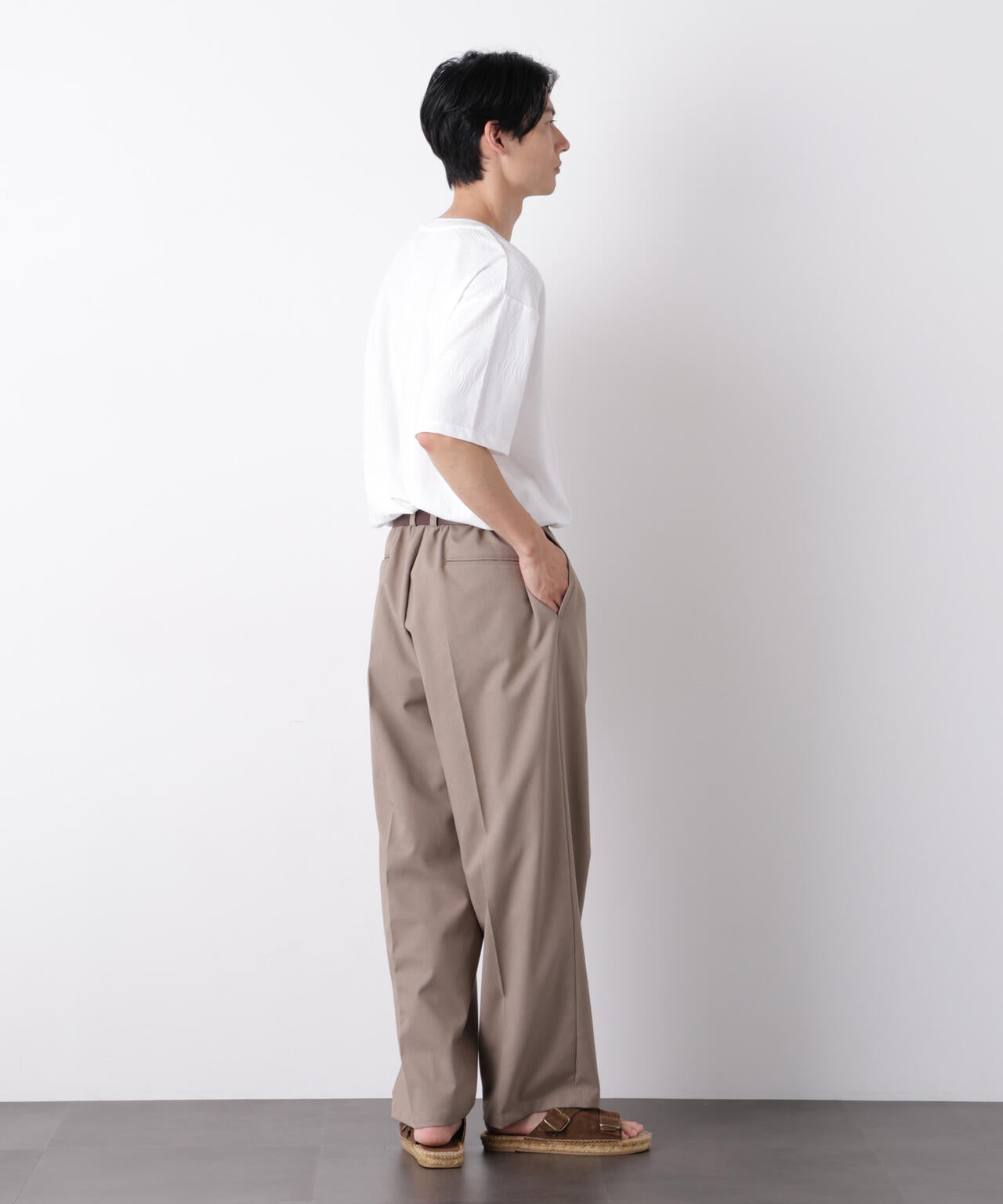 リンクスジャガードリーフ柄Tシャツ