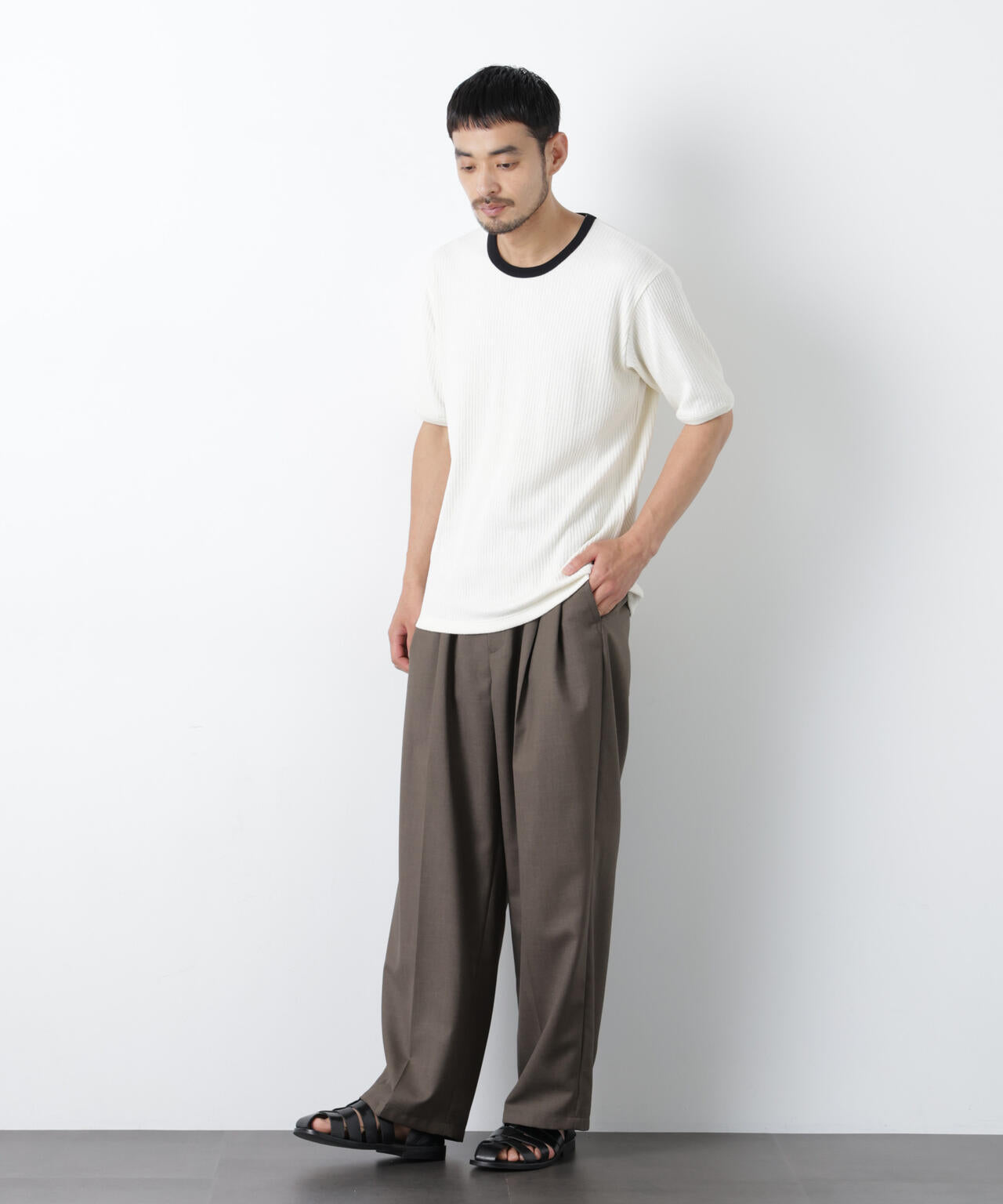 強撚ループヤーン針抜きリンガーTEE