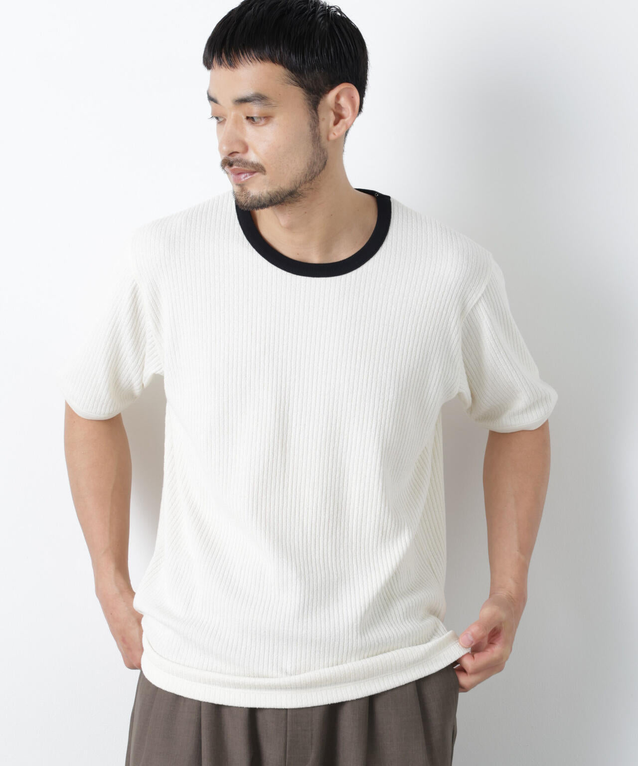 強撚ループヤーン針抜きリンガーTEE