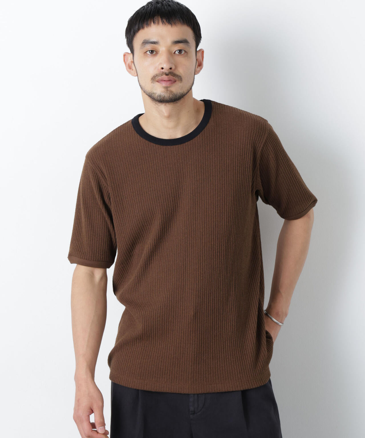 強撚ループヤーン針抜きリンガーTEE