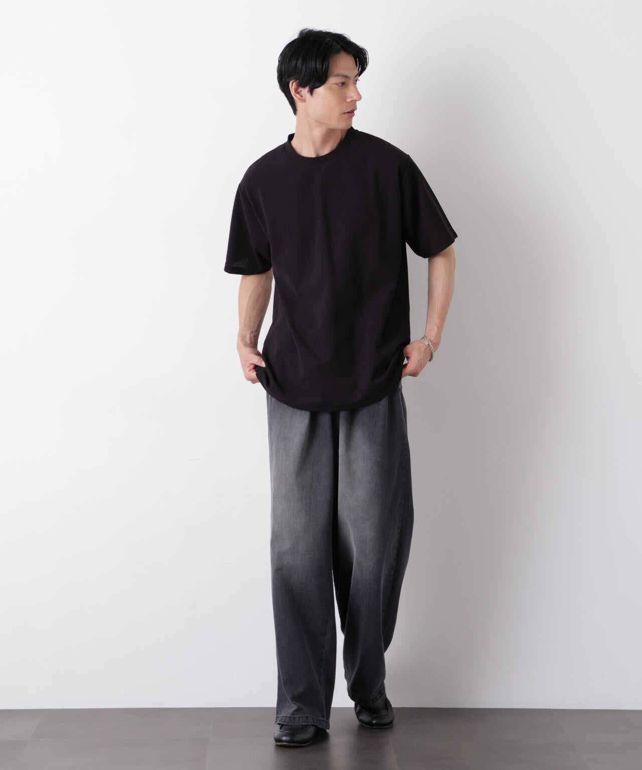 マイクロパイル クルーネックTシャツ 吸水速乾（セットアップ可）