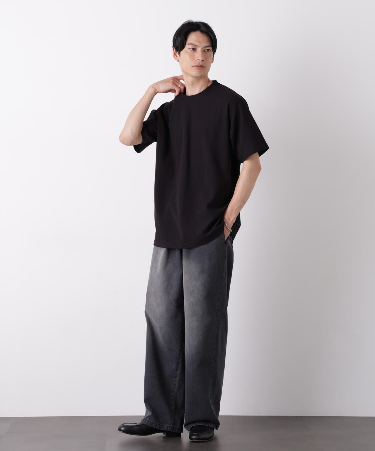 マイクロパイル クルーネックTシャツ 吸水速乾（セットアップ可）