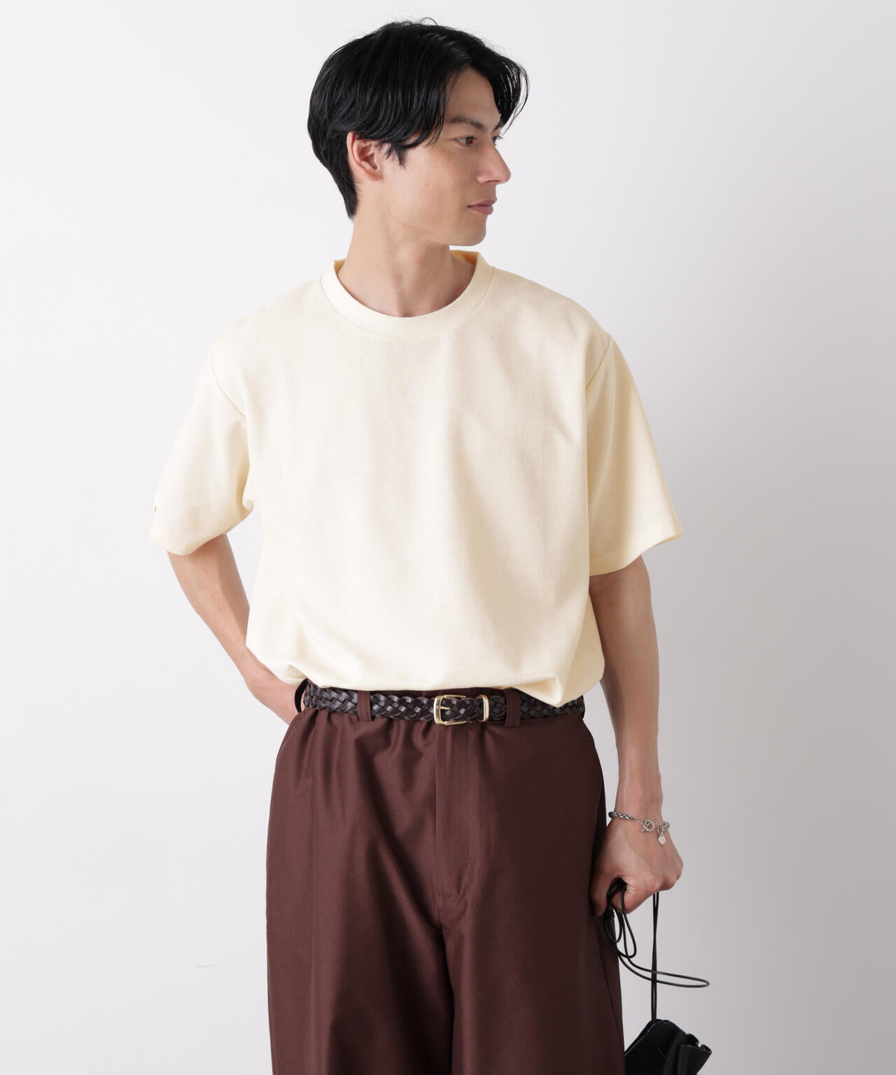 マイクロパイル クルーネックTシャツ 吸水速乾（セットアップ可）