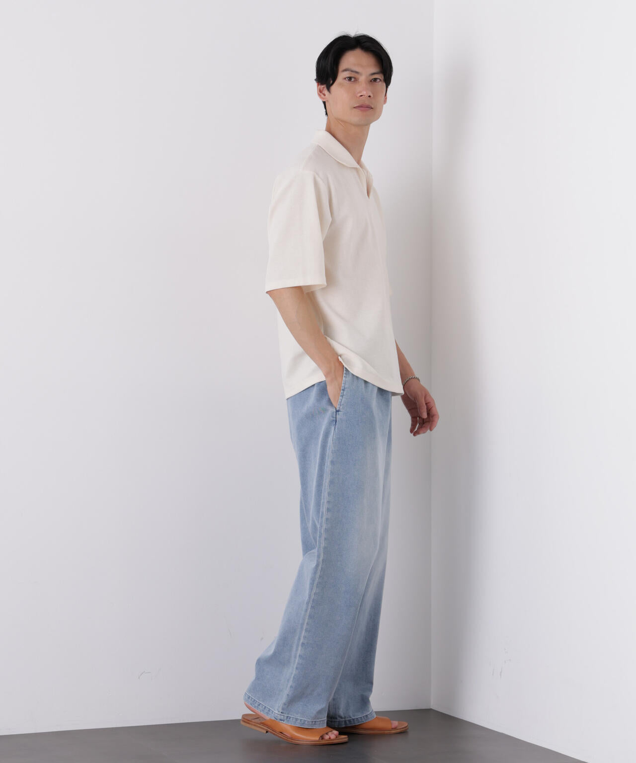 COOLLY DENIM ワイドイージーパンツ（接触冷感）