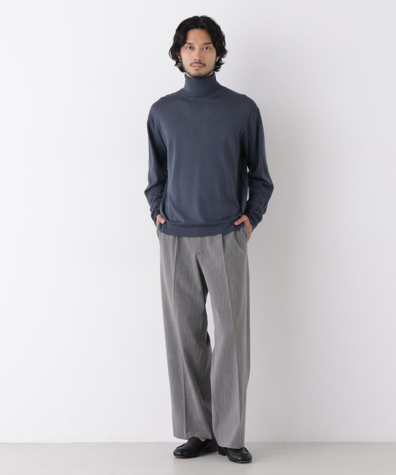 ｢DELEGANT｣ ワンタックストレートトラウザーズ（セットアップ可）