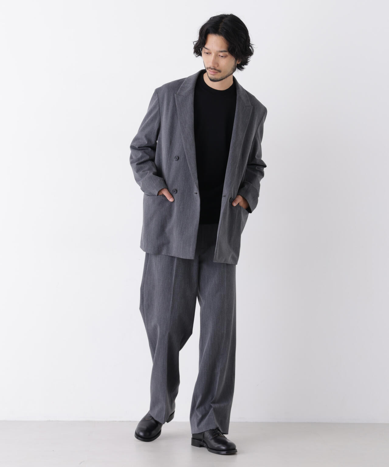 ｢DELEGANT｣ ワンタックストレートトラウザーズ（セットアップ可）