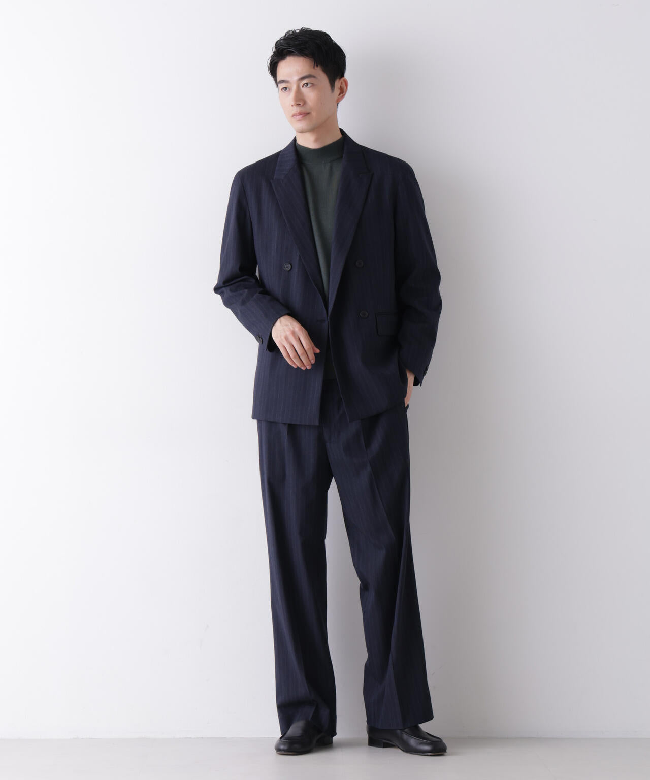 ｢DELEGANT｣ ワンタックストレートトラウザーズ（セットアップ可）