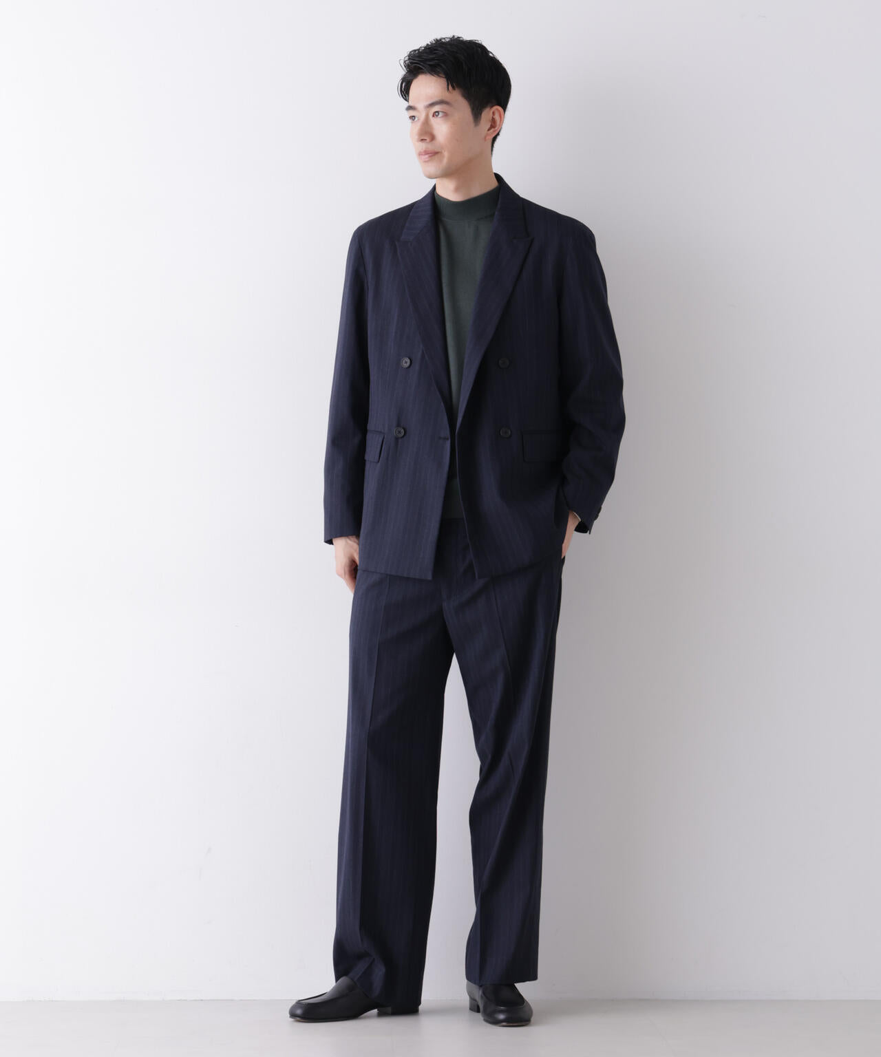 ｢DELEGANT｣ ワンタックストレートトラウザーズ（セットアップ可）