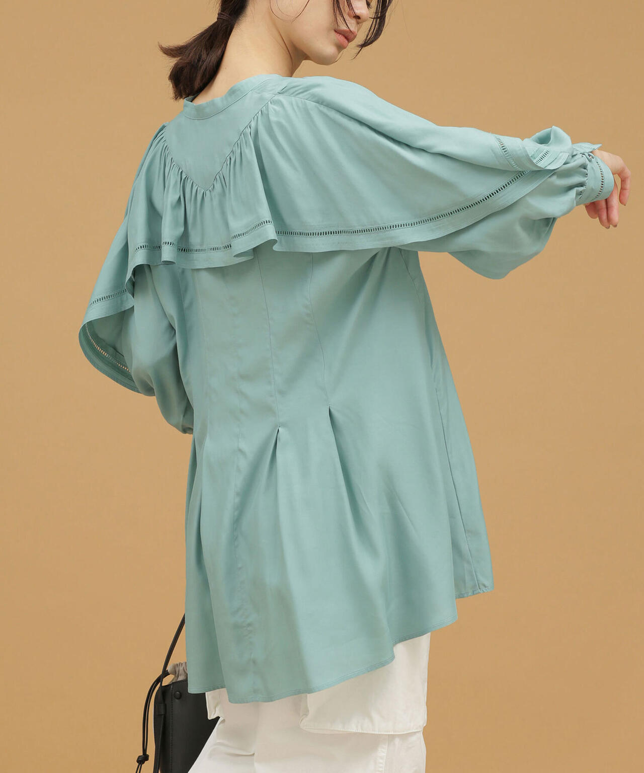 ラダーレースタックブラウス 長袖