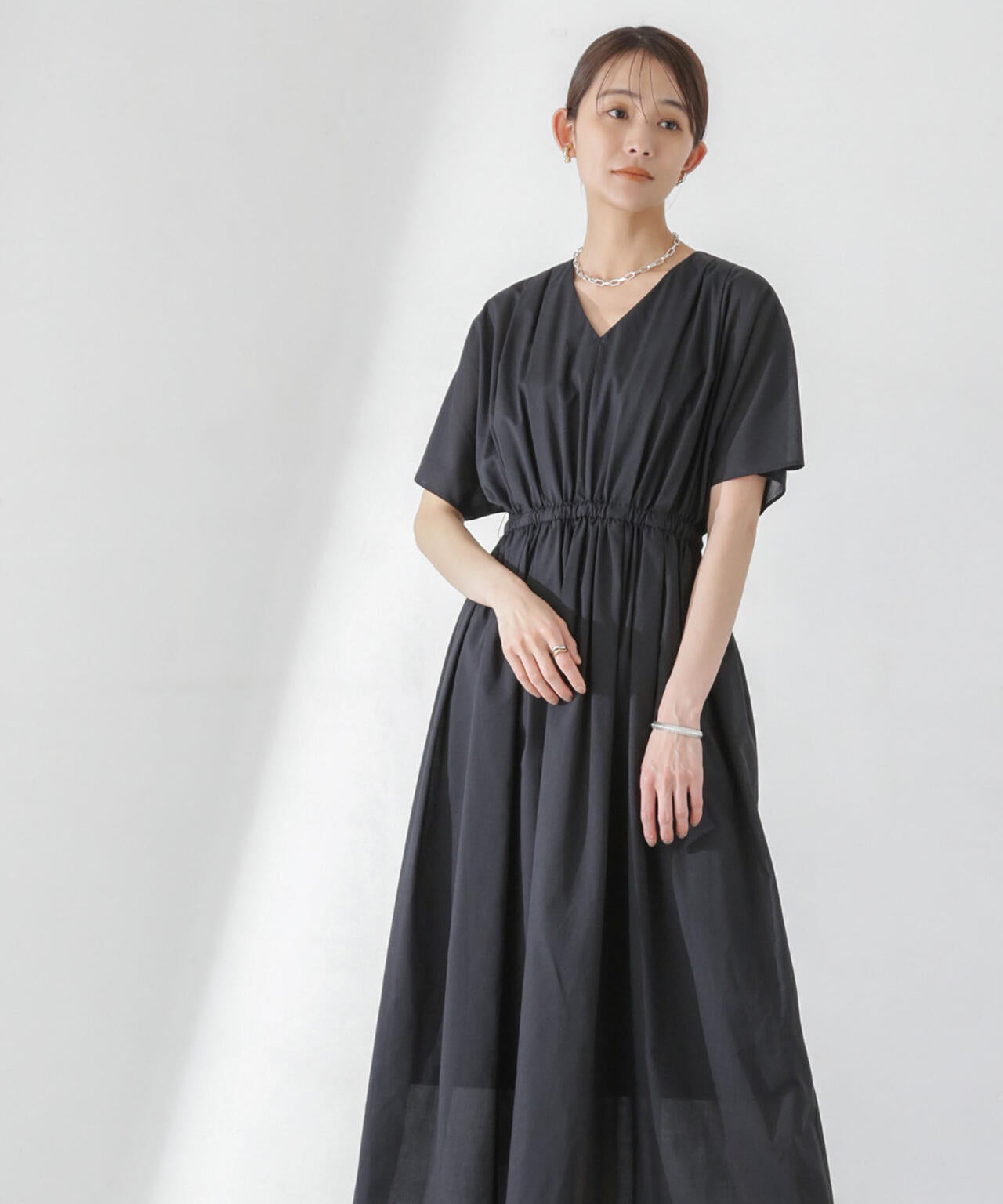 レオファインフレアスリーブワンピース