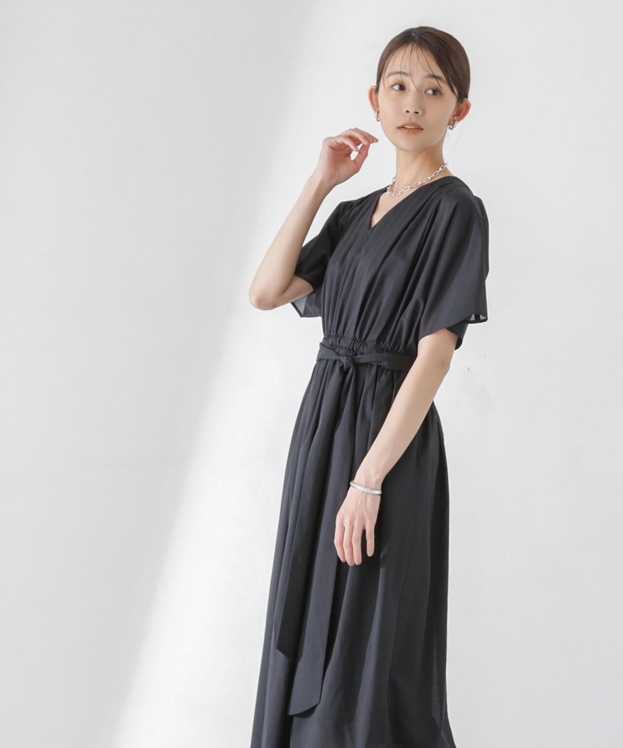 レオファインフレアスリーブワンピース