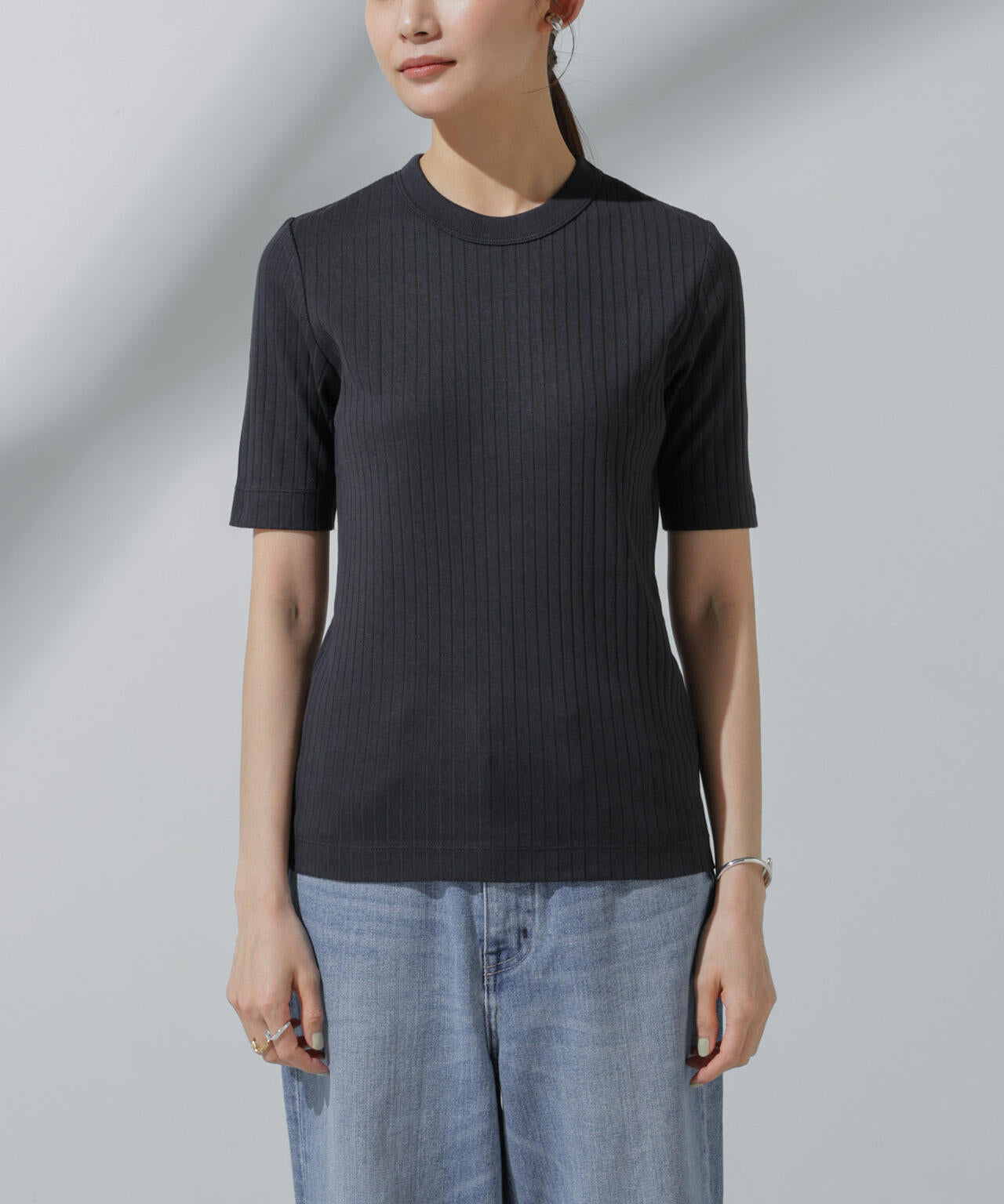 Anti Soaked(R) 汗染み防止 クルーネックリブTシャツ