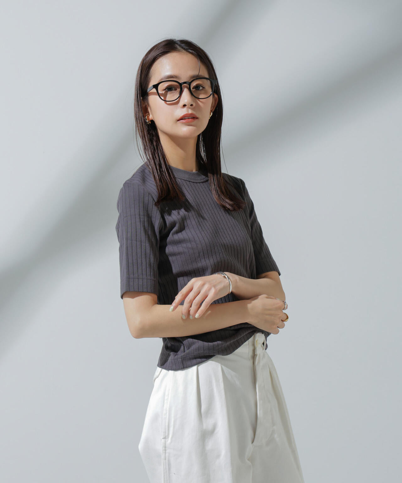 Anti Soaked(R) 汗染み防止 クルーネックリブTシャツ