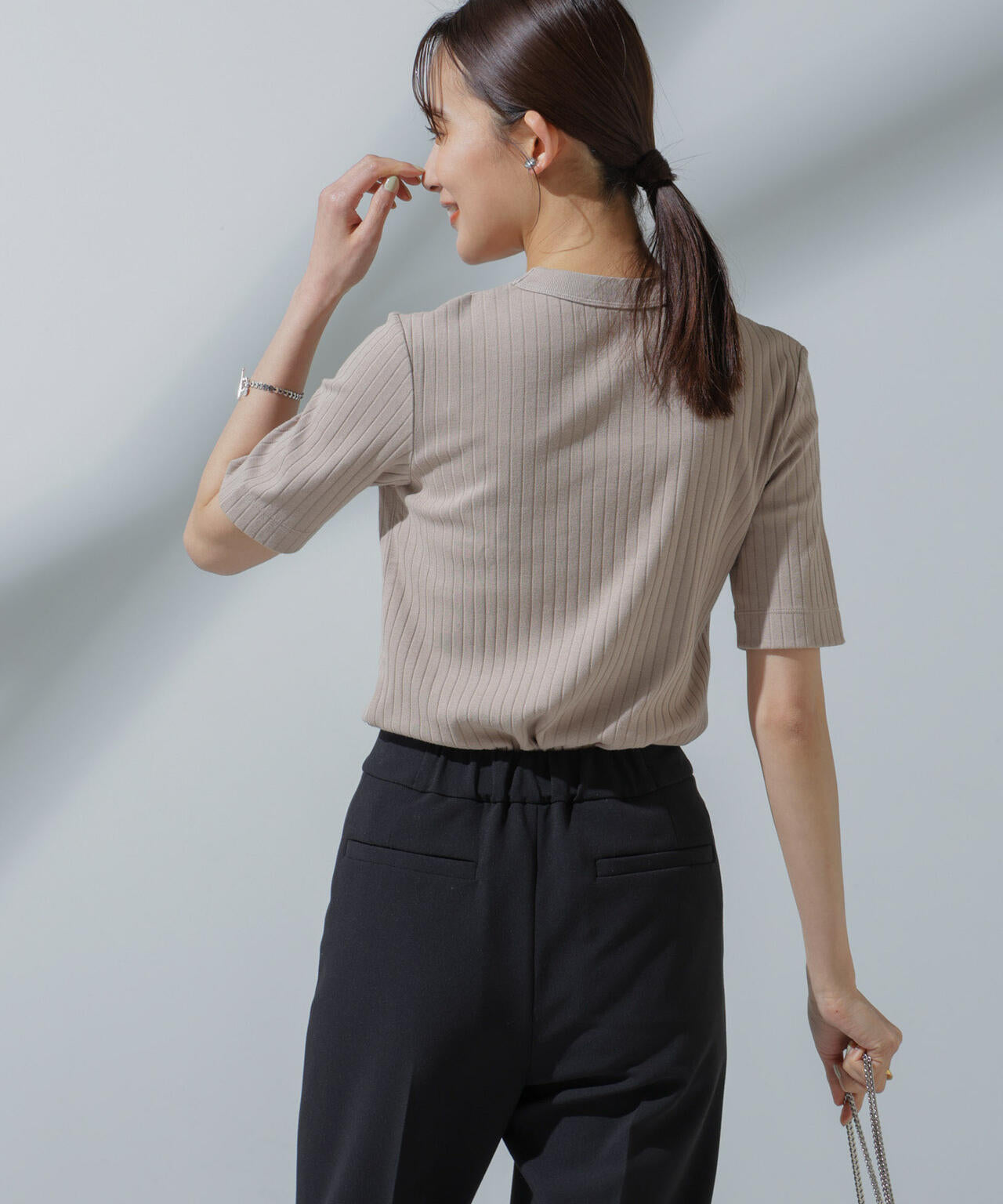 Anti Soaked(R) 汗染み防止 クルーネックリブTシャツ