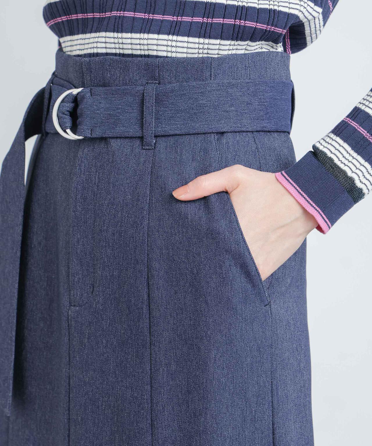 共ベルト付きストレートスカート