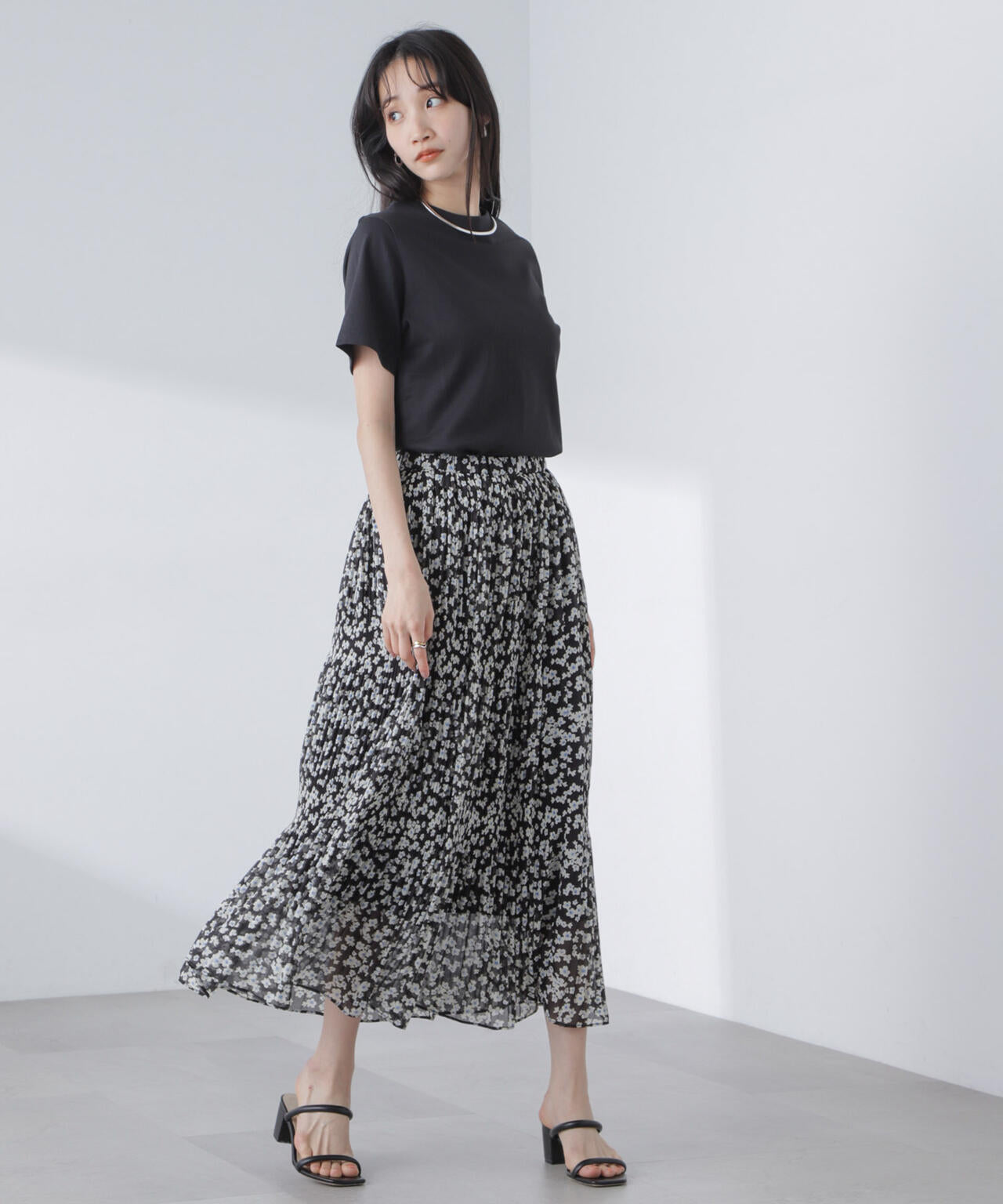 小花柄マジョリカプリーツスカート